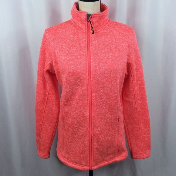 Trail Crest Fleece Jacket Womens Size Medium Hunting Blaze Pink Full Zip - Picture 1 of 10